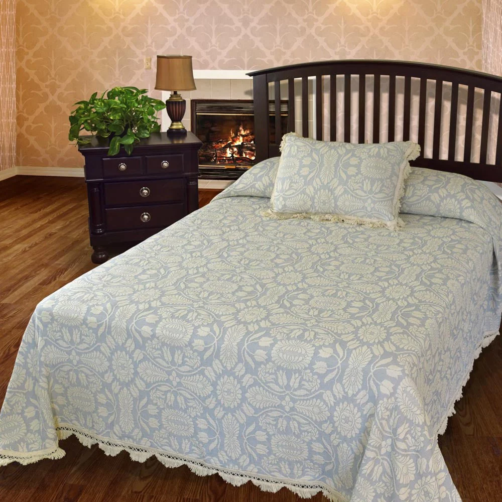 Colonial Rose Cotton Matelasse Bedspread - Image 5